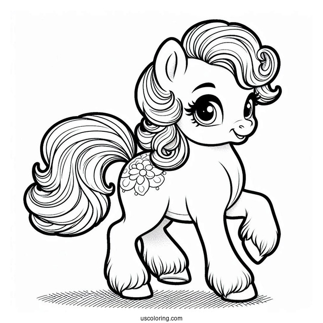 Palace Pets Coloring Page Of Petite The Pony Trotting For Kids