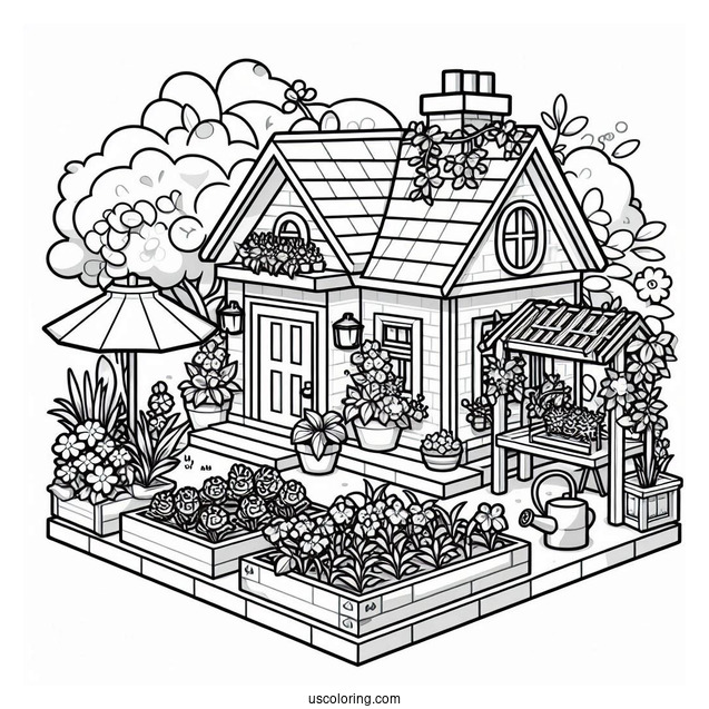 Roblox House Gardening Coloring Sheet