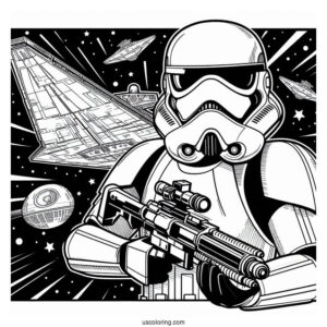Detailed Stormtrooper Coloring Page In A Star Destroyer