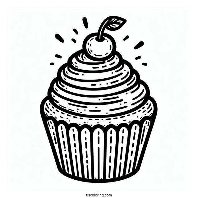 Cupcake Coloring Sheet