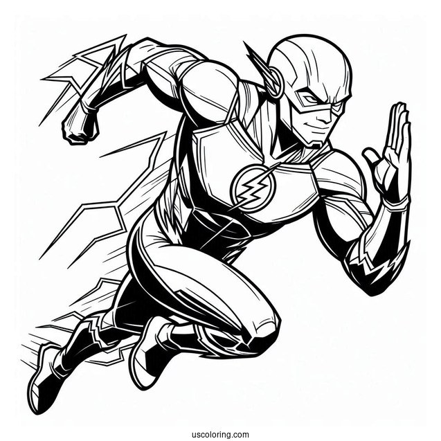 Justice League Coloring Page Of Easy Outline Of The Flash