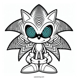 Evil Super Sonic Coloring Page With Hypnotic Eyes