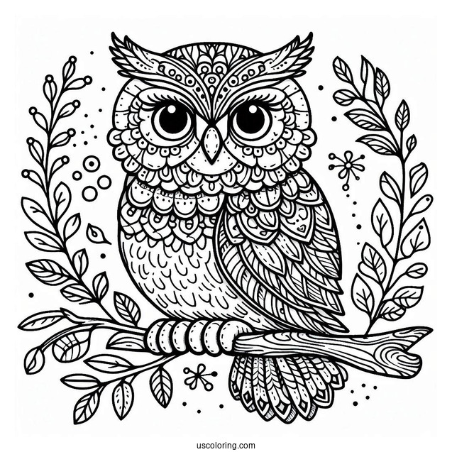 Detailed Owl Coloring Page