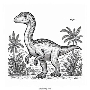 Compsognathus Dinosaur Coloring Sheet For Kids
