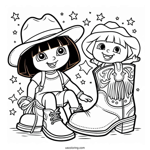 Boots And Dora Having Fun