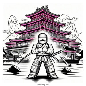 Roblox Neon Ninja In Front Of Japanese Castle