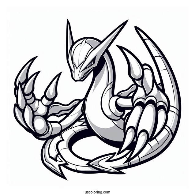 Rayquaza Coloring Page With Claws Out