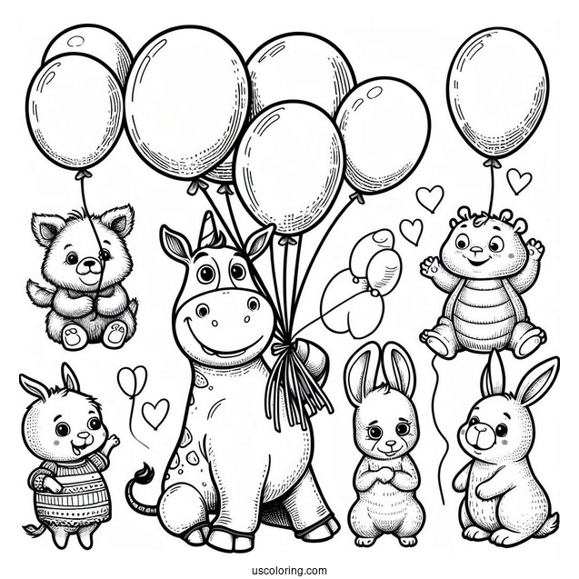Animal Balloons From Shrek To Color