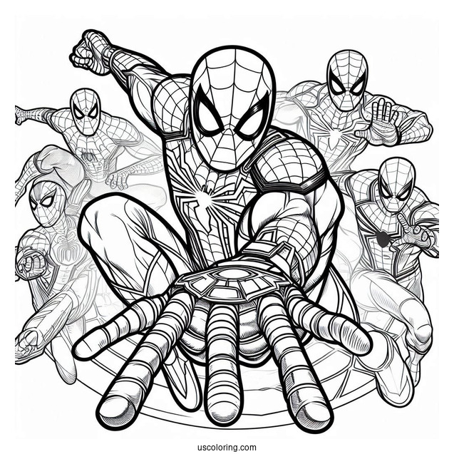 Spider-Man With The Avengers Coloring Sheet