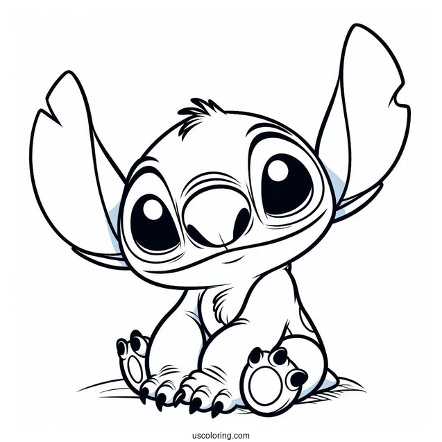 Easy To Color Stitch Character For Preschoolers