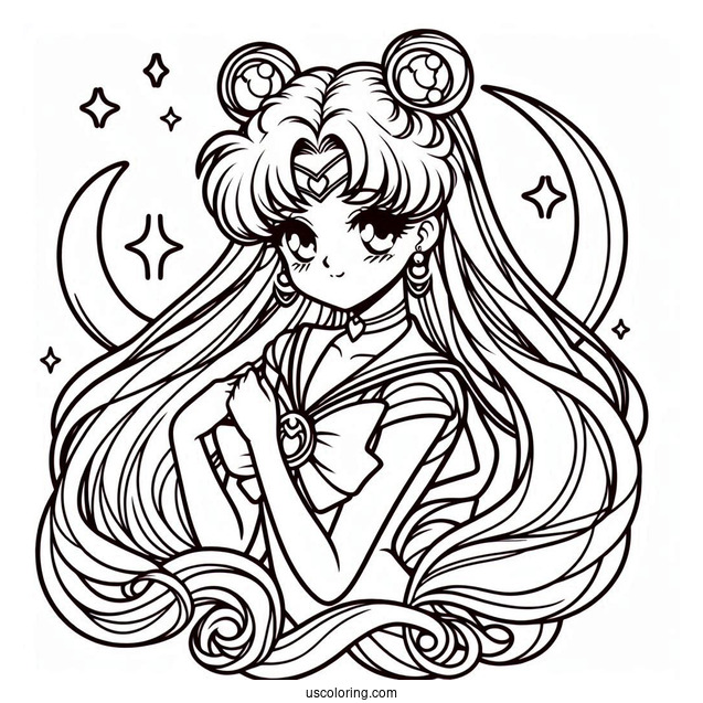 Simple Outline Of Luna Coloring In