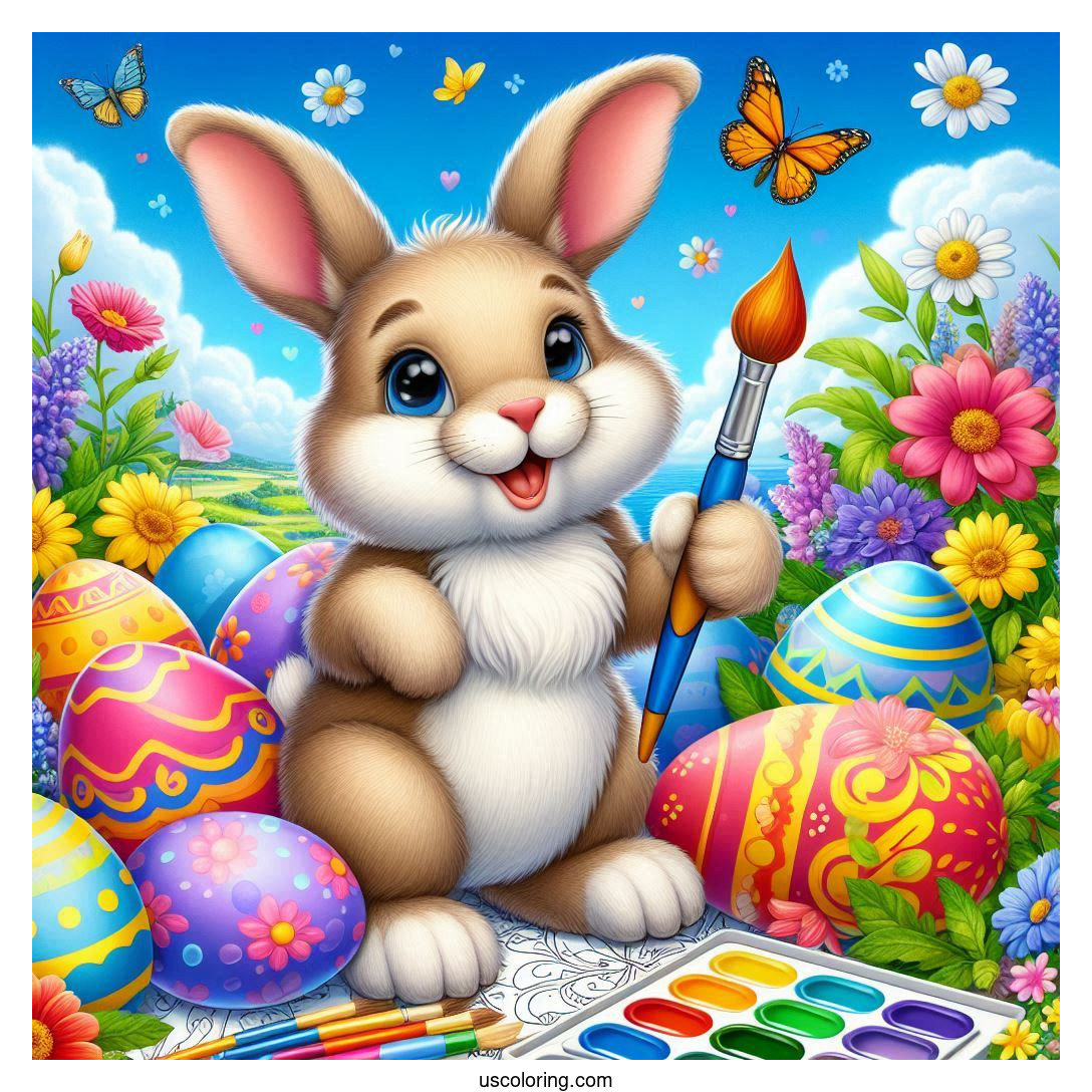 easter bunny coloring pages featured image