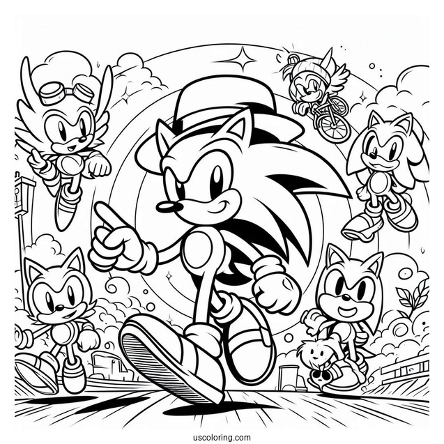 Coloring Page Of Sonic And Friends Coloring Page