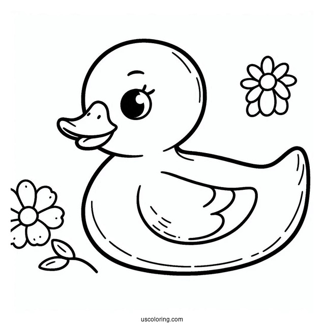 Rubber Duck Coloring Picture For Preschoolers
