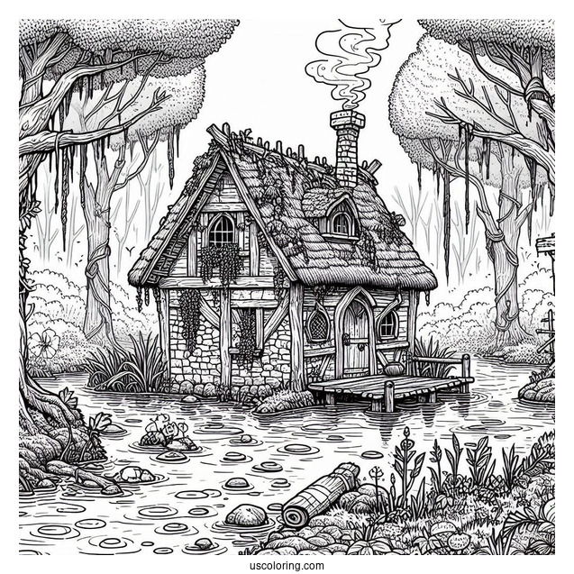 Shrek_s Swamp House Coloring Page
