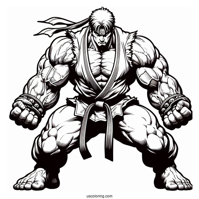Street Fighter Coloring Page Of Massive E Honda