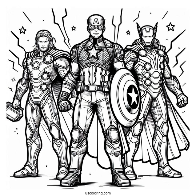 Captain America With Thor And Iron Man