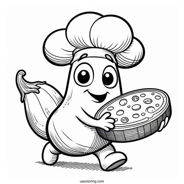 Ratatouille Coloring Page Carrying A Slice Of Cheese