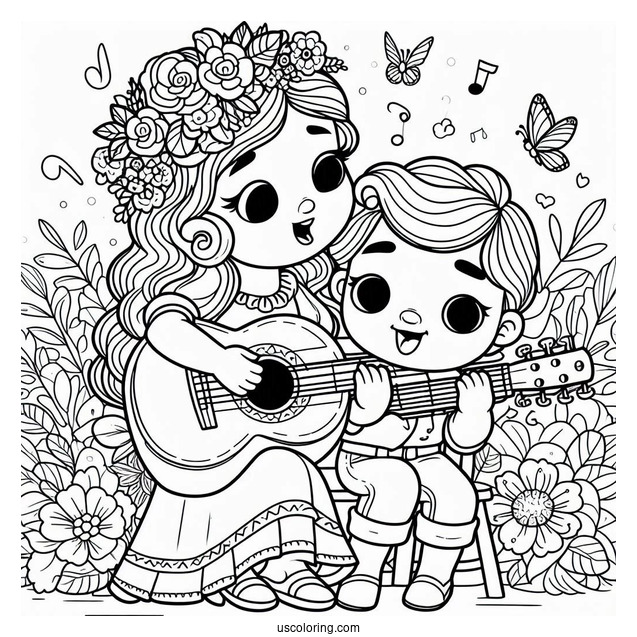 Sing Coloring Page Of Rosita With Her Son Sing