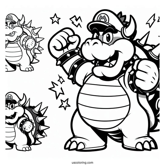 Bowser With Iconic Nintendo Characters