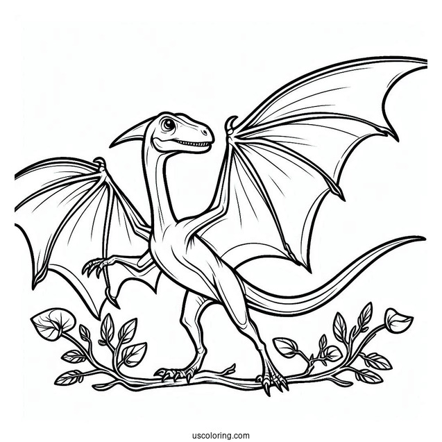 Pterodactyl Coloring Page Fossil