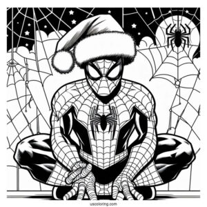 Merry Christmas Spider-Man With Santa Hat