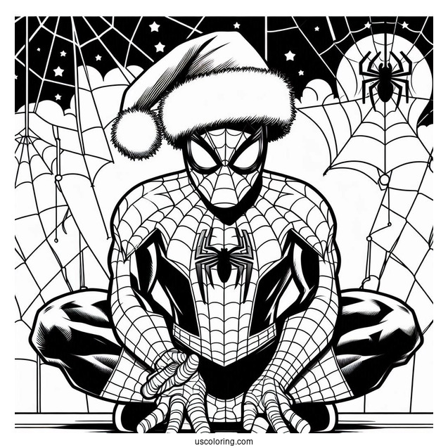 Merry Christmas Spider-Man With Santa Hat