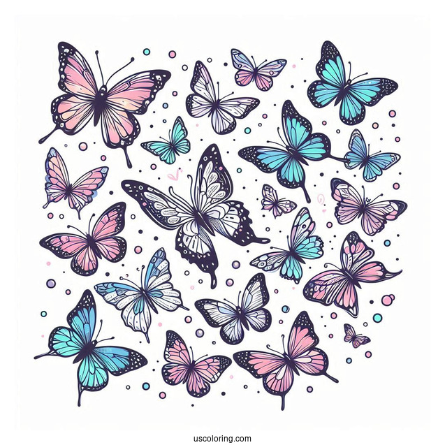 Dozens Of Butterflies Fluttering Around