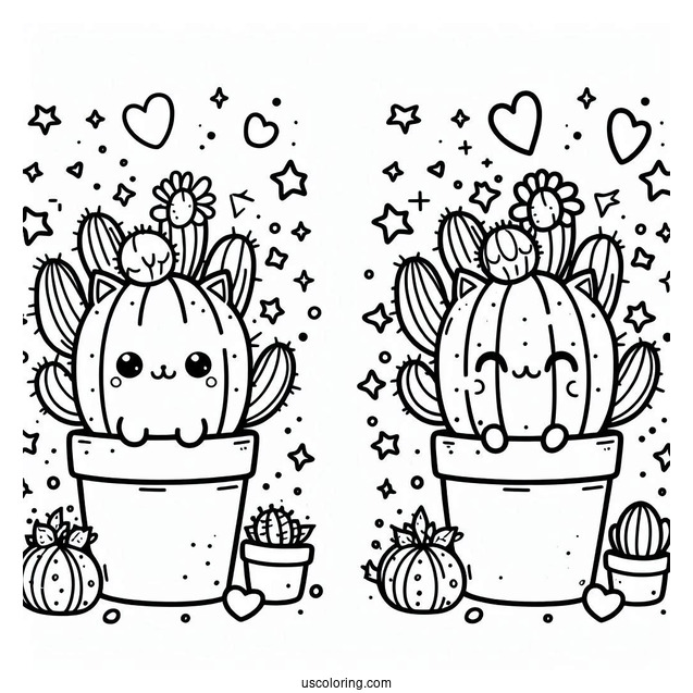 Kawaii Cactus Plants With Cat