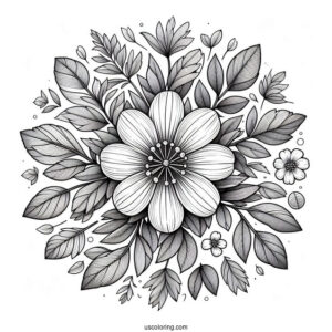 Top View Of Spring Flower With Tons Of Leaves