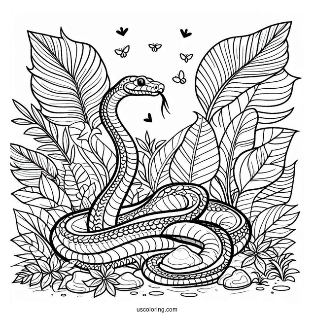 Snake Slithering Through Jungle Floor