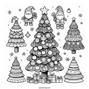 Christmas Trees With Mini Santas