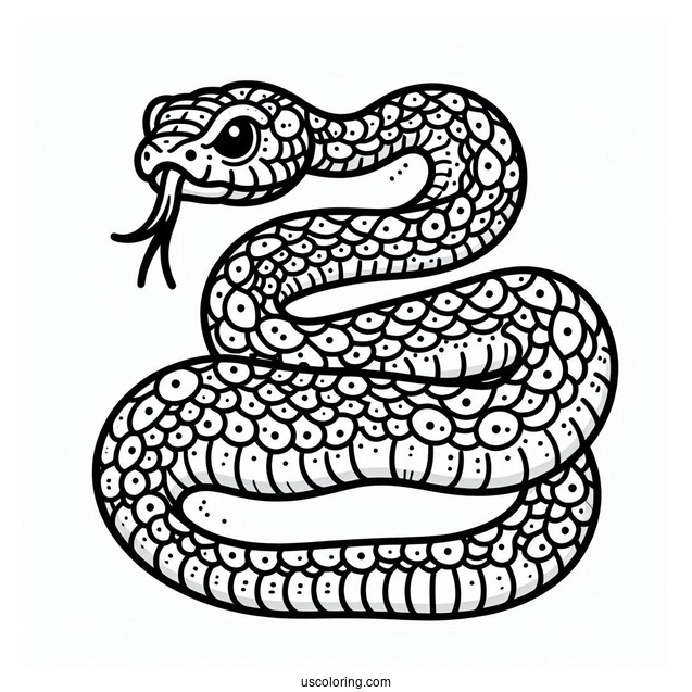 Simple Rattle Snake To Color