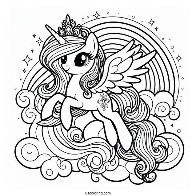 Princess Celestia On Rainbow