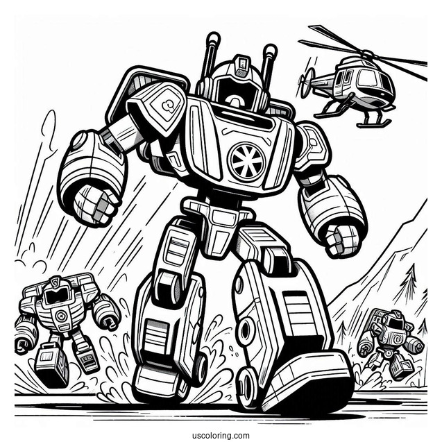 Rescue Bots Coloring Page Heatwave Punching The Air
