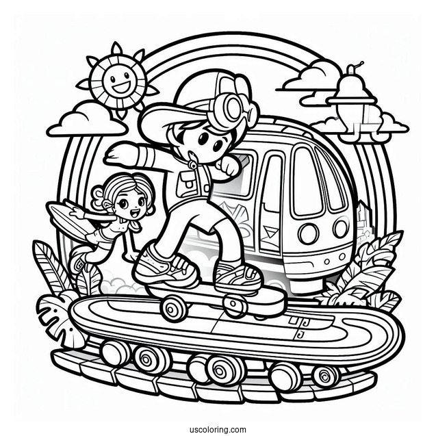 Easy Subway Surfers Coloring Page Tag Game