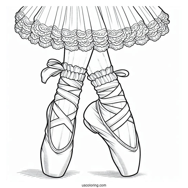 Coloring Page Of Ballerina Shoes