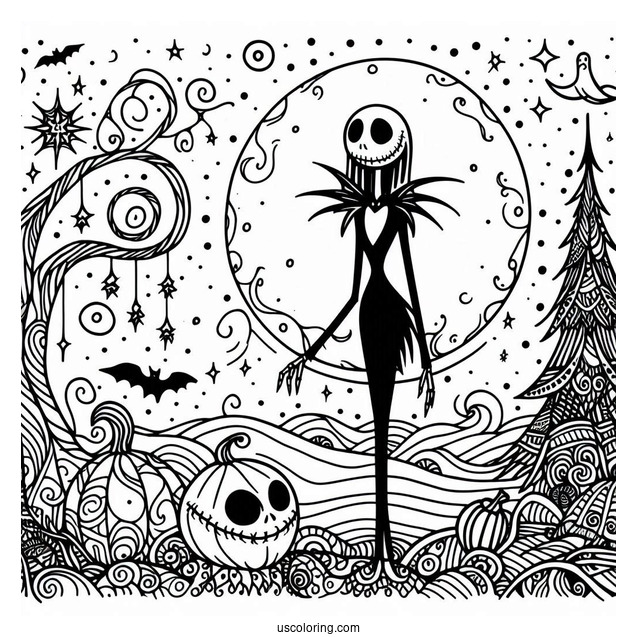 Nightmare Before Christmas Coloring In For Kids