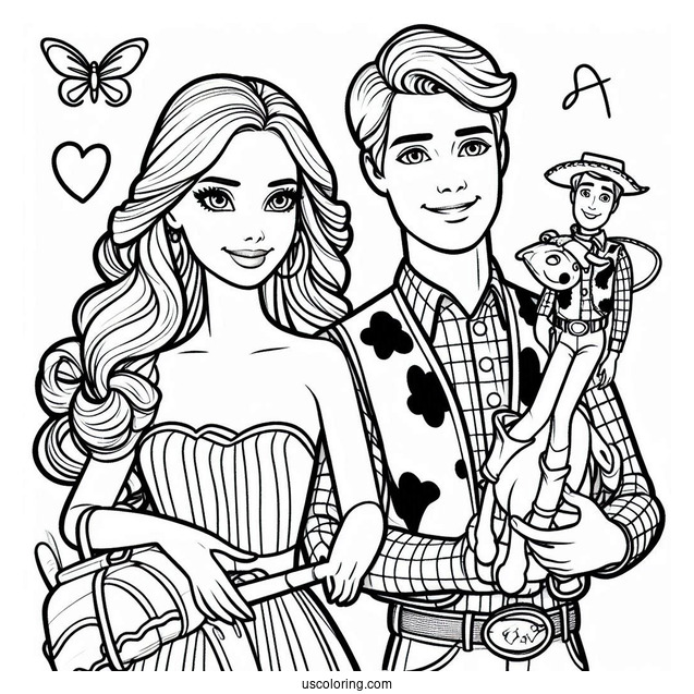 Barbie And Ken From Toy Story To Color