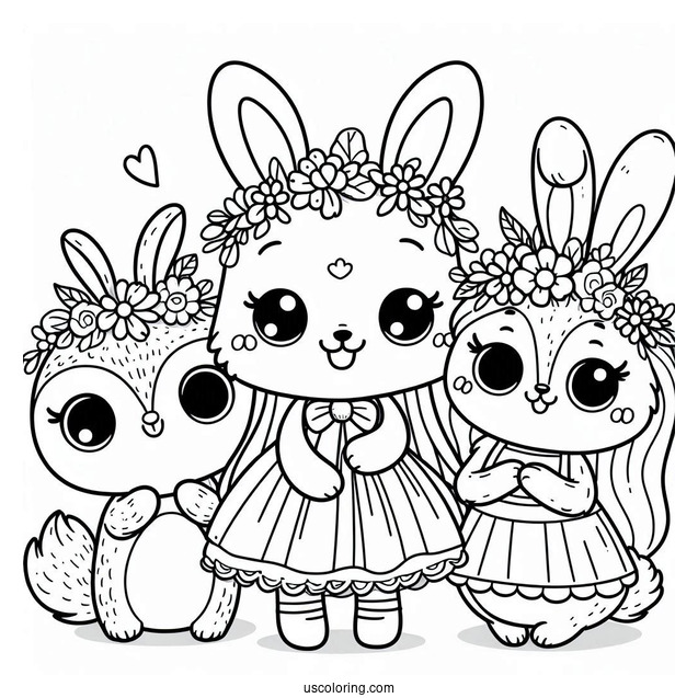 All Smiling Critters Coloring Page For Kids