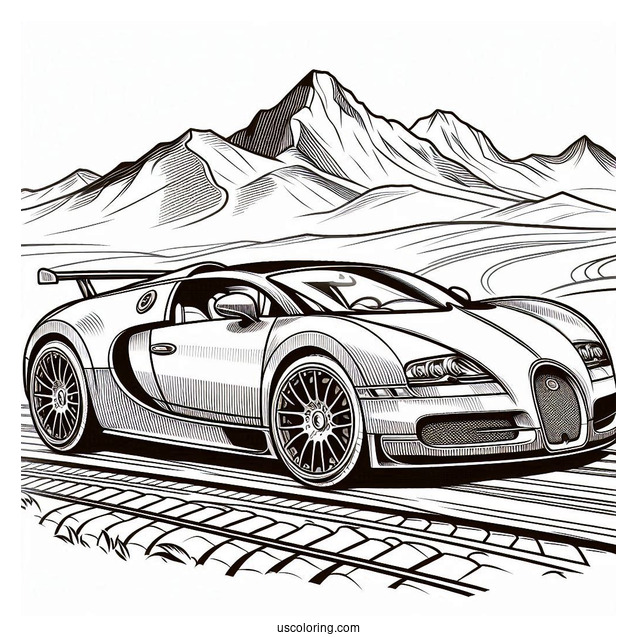 Bugatti Coloring Page EB Concept on the Road