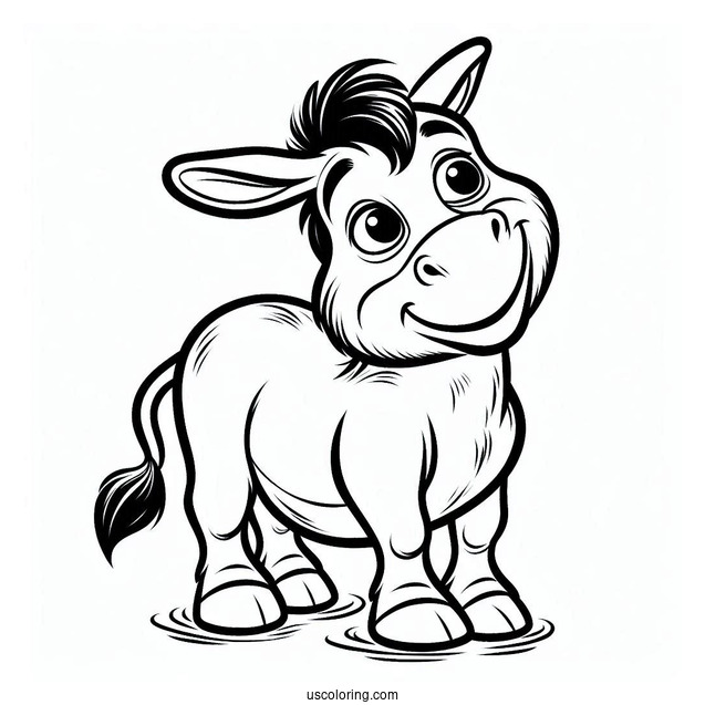 Smiling Donkey Coloring Sheet
