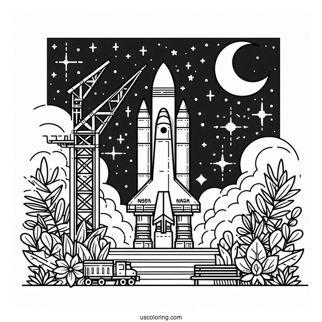 SLS Block 1 NASA Rocket Coloring Page