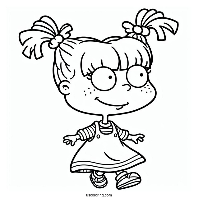 Rugrats Coloring Page Of Easy Outline Of Angelica Pickles