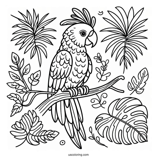 Simple Outline Of Parrot To Color