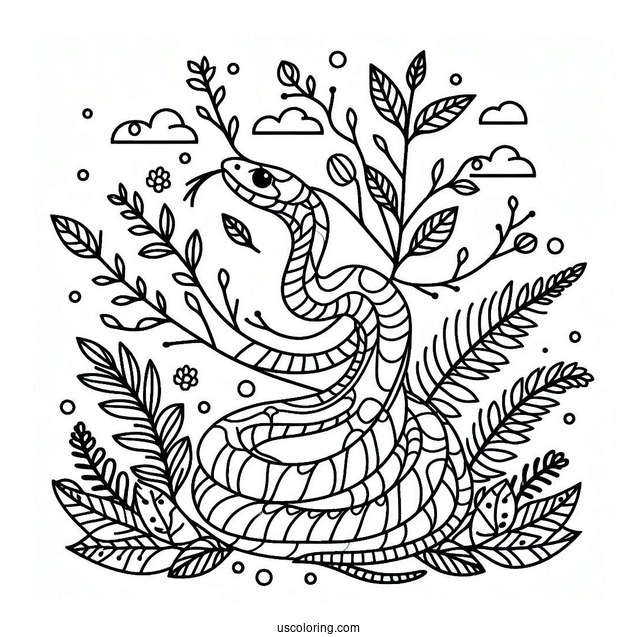 Simple Snake To Color For Kids