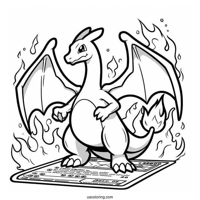 Coloring Page Of Charizard Pokemon Card