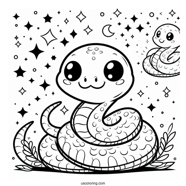 Coloring Page Of Snake For Preschoolers