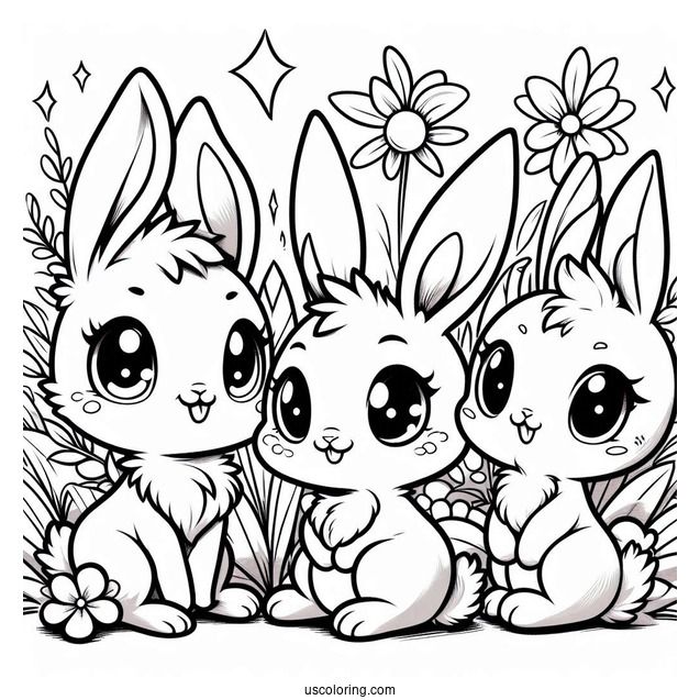 Sunny Bunnies Coloring Page Iris, Hopper, Shiny, Big Boo, And Turbo