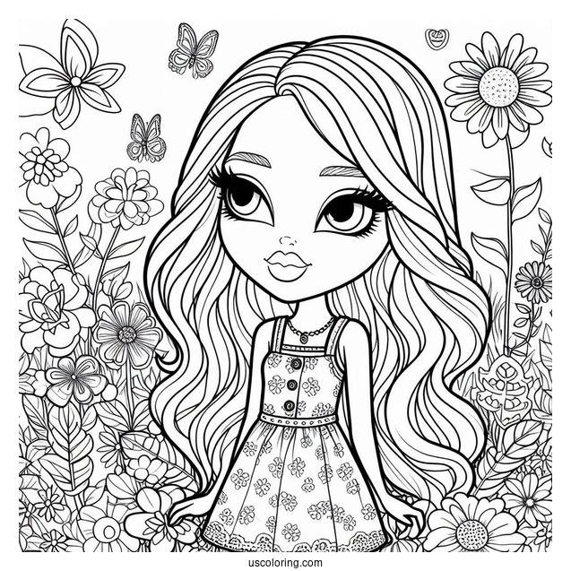 Cloe In the Garden Coloring Sheet